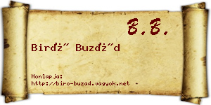 Biró Buzád névjegykártya